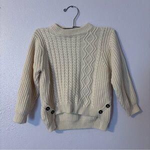 #0038‎ Chic Cream Button-Detail Sweater